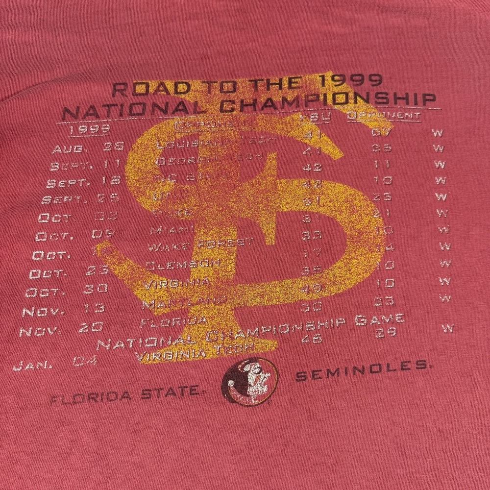 Vintage‎ 1999 Florida State Seminoles ACC National Champions T Shirt Mens Size L